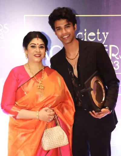 13. Dr. Sohini Sastri with Indian actor Babil Khan at the Society Achievers Awards.