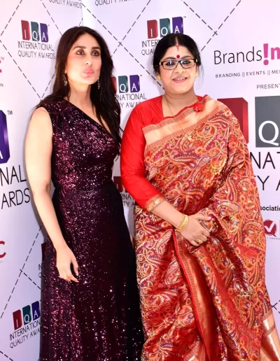 3. Dr. Sohini Sastri with Indian actress Kareena Kapoor Khan at the IQA Award ceremony.