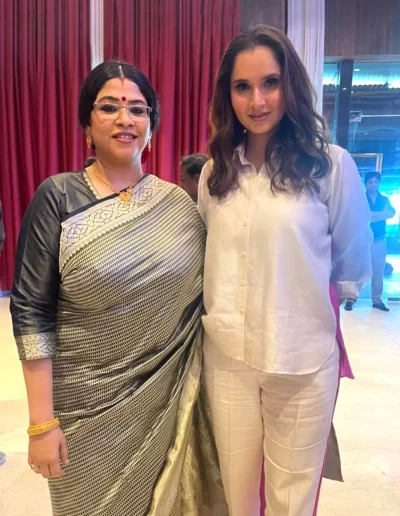 4. Dr. Sohini Sastri with Indian former tennis player Sania Mirza at the auction event of the Tennis Premier League.