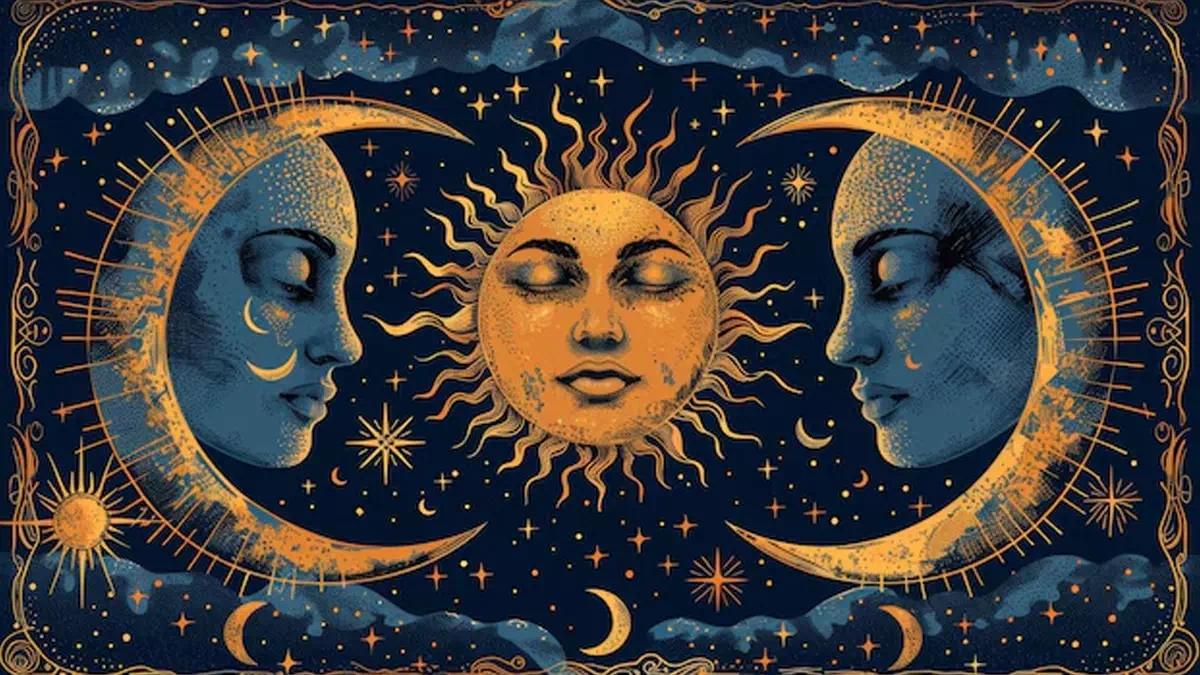 image illustration of sun moon and planet for astrological alignment for the best astrologer sohini sastri